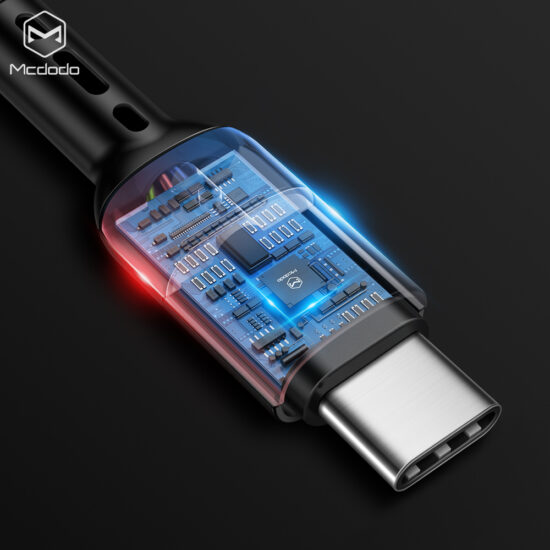 کابل شارژ و انتقال داده فنری USB به تایپ سی مک دودو مدل MCDODO CA-6420 طول 180 سانتیمتر