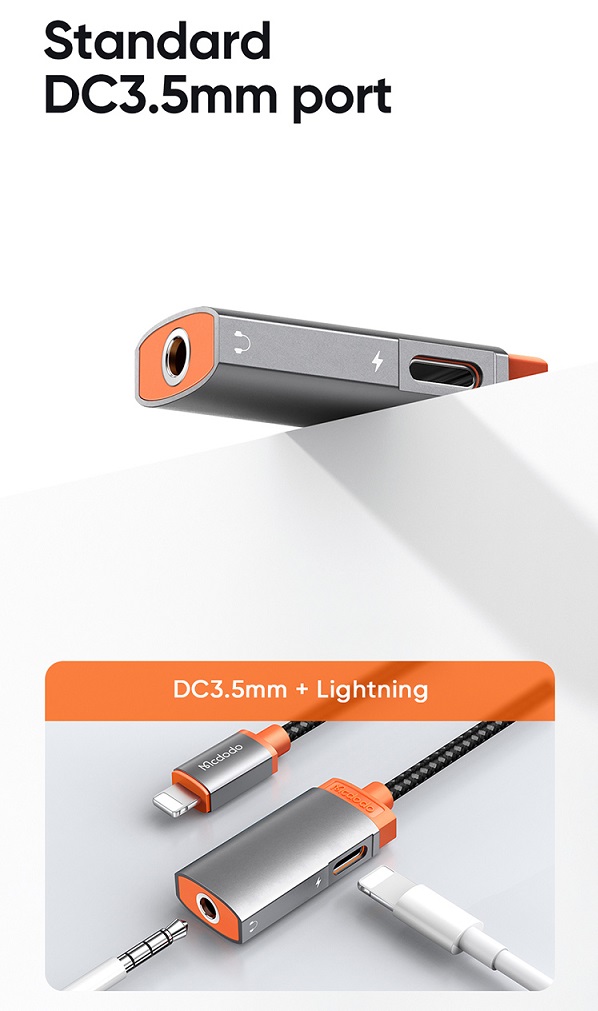 تبدیل Lightning به جک 3.5 میلیمتری و پورت Lightning مک دودو مدل MCDODO CA-6710