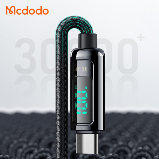 کابل شارژ و انتقال داده تایپ سی به تایپ سی مک دودو مدل MCDODO CA-8820 داراي نمایشگر دیجیتال طول 120 سانتيمتر