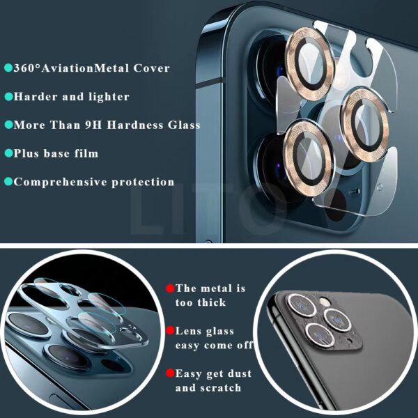 گلس محافظ لنز دور فلزی برند LITO مدل +S مناسب برای گوشی آیفون Apple iPhone 11 Pro