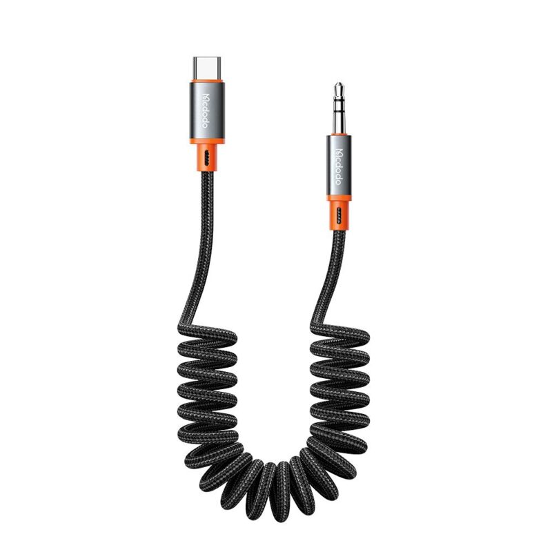  MCDODO CA-0900 Castle Series Type-C to AUX DC3.5 Male Coil Cable 1.8m