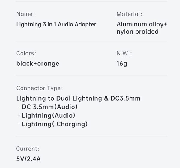 تبدیل Lightning به جک 3.5 میلیمتری و 2 پورت Lightning مک دودو مدل MCDODO CA-0950