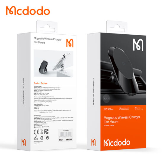 هولدر و شارژر وايرلس مگ سیف دار مک دودو مدل MCDODO CH-7071 به همراه کابل شارژ