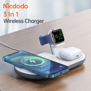 شارژر وایرلس 3 کاره مک دودو مدل MCDODO CH-706 بهمراه کابل شارژ