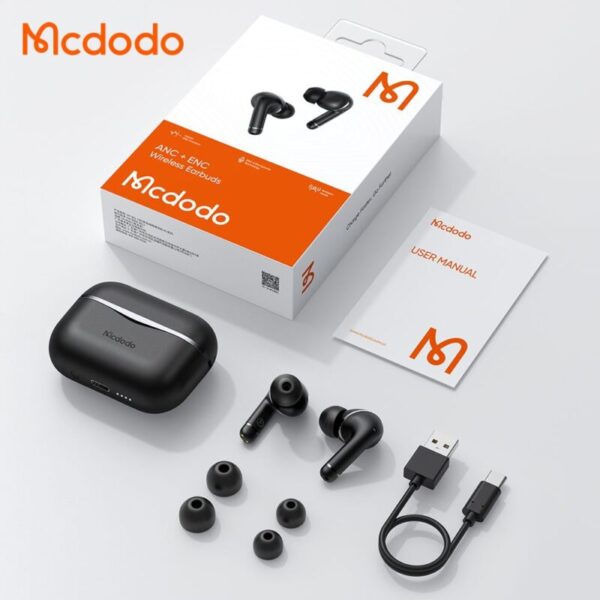 هندزفری بلوتوث با قابلیت وایرلس شارژ مک دودو مدل MCDODO HP-8010 رنگ مشکی