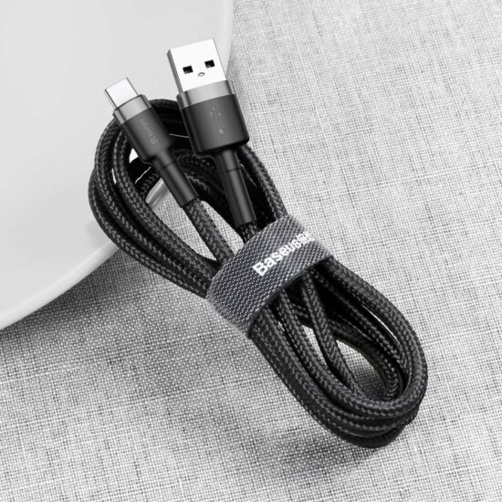 کابل شارژ و انتقال داده 18 واتی USB به Type-C بیسوس مدل Baseus Cafule CATKLF-BG1 طول یک متر