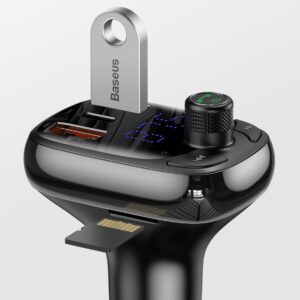 شارژر فندکی با قابلیت تماس و پخش موسیقی بیسوس مدل BASEUS T-Typed Wireless MP3 CCTM-B01