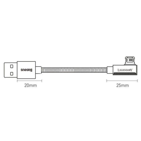 کابل شارژ و انتقال داده USB به لایتنینگ بیسوس مدل Baseus Legend Series Elbow CACS000003 طول یک متر