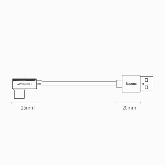 کابل شارژ و انتقال داده USB به Type-C بیسوس مدل Baseus Legend Series Elbow CACS000409 طول یک متر 66 وات