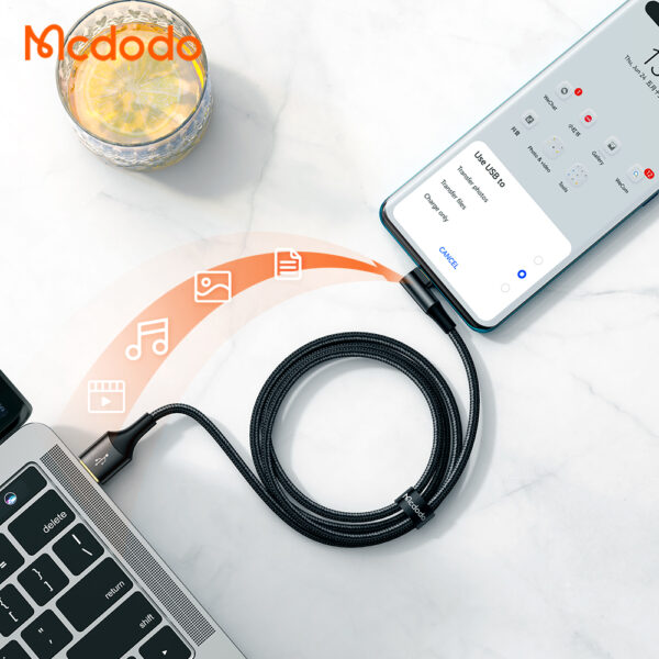 کابل شارژ و انتقال داده 66 واتی USB به Type-c مک دودو مدل MCDODO CA-1221 طول 180 سانتيمتر
