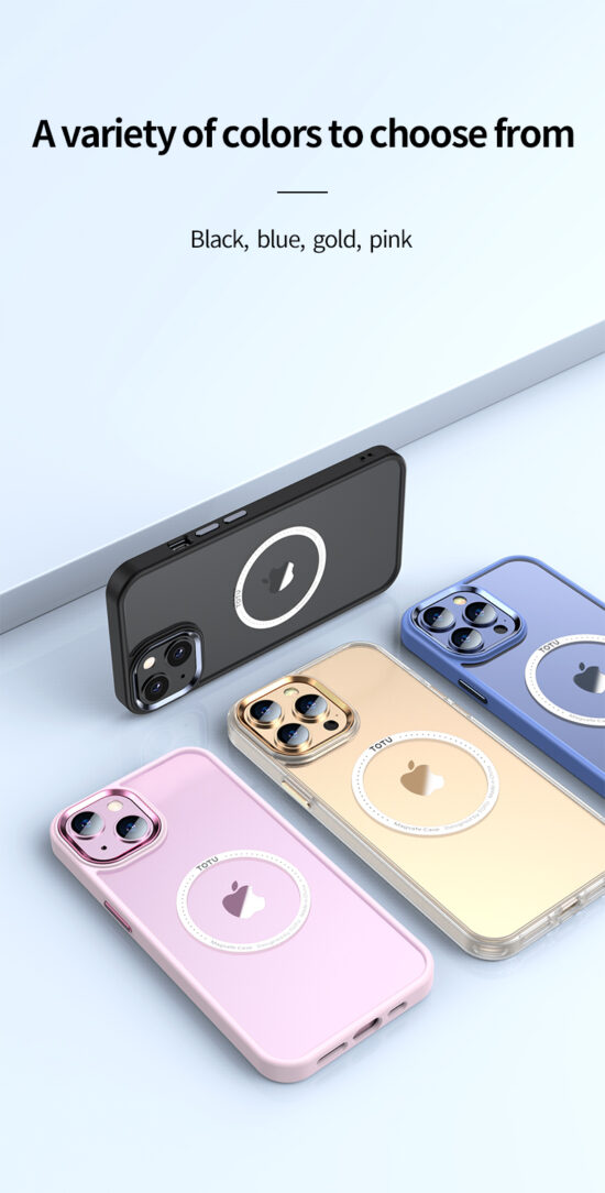 قاب محافظ شفاف مگ سيف دار برند توتو Totu مدل Crystal Sparkling Series AA-070 مناسب برای گوشی آیفون Apple iPhone 13