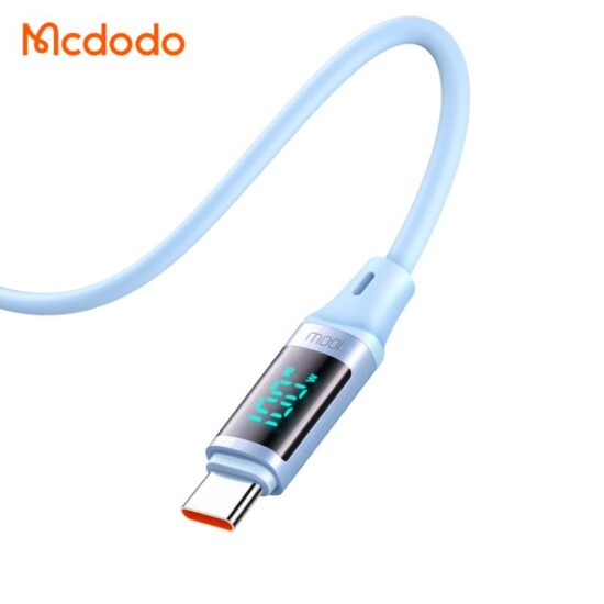 کابل شارژ سریع 100 وات تایپ سی به تایپ سی مک دودو مدل MCDODO CA-194 دارای نمایشگر دیجیتال طول 120 سانتيمتر