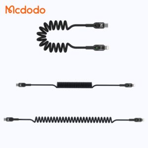 کابل شارژ فنری تایپ سی به لایتنینگ 36 واتی مک دودو مدل MCDODO CA-1960 طول 180 سانتيمتر