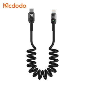 کابل شارژ فنری تایپ سی به لایتنینگ 36 واتی مک دودو مدل MCDODO CA-1960 طول 180 سانتيمتر