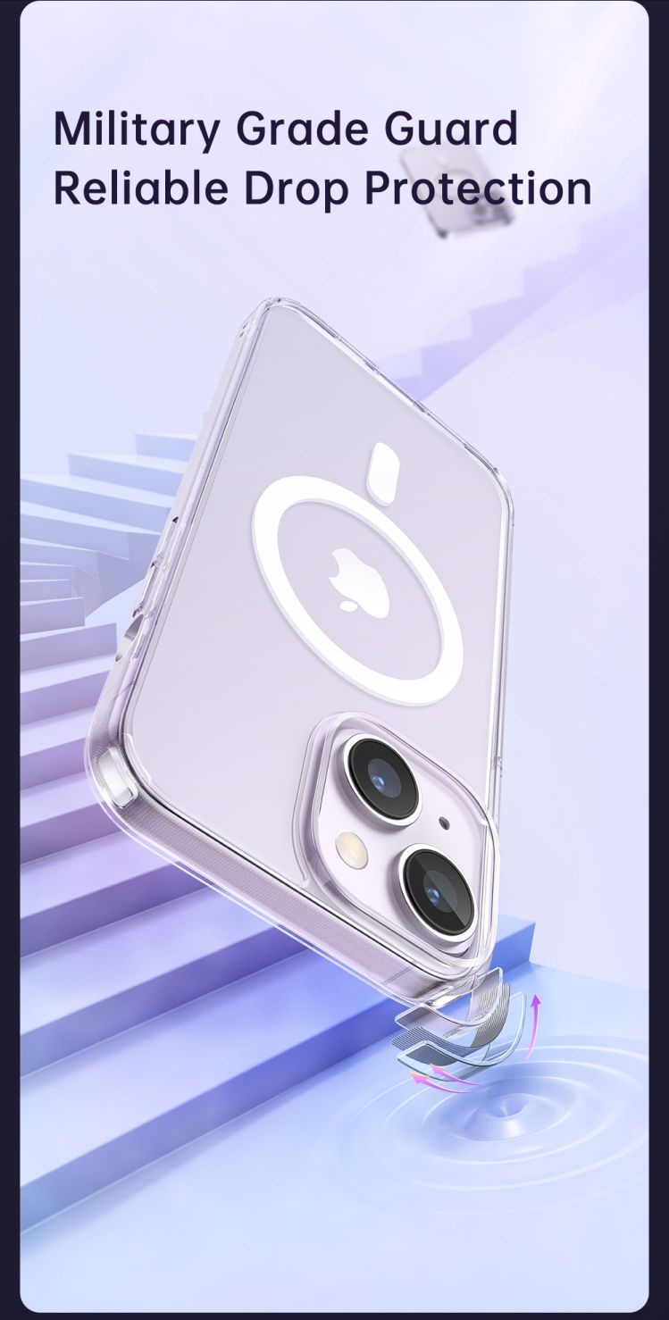 قاب محافظ نیمه شفاف مگ سيف مک دودو مدل Mcdodo Crystal PC-309 برای موبایل آیفون اپل سری 14