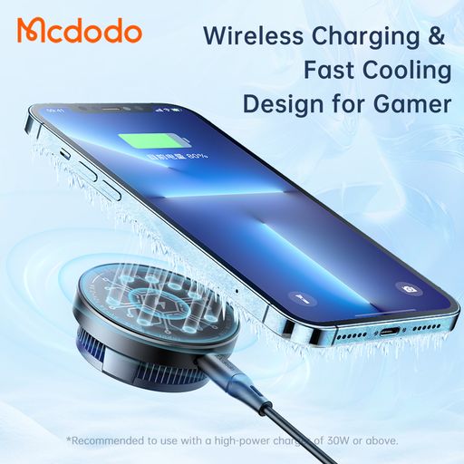 شارژر وایرلس مگنتی و فن خنک کننده گیمینگ مک دودو مک دودو مدل MCDODO CH-2120 به همراه کابل شارژ توان 15 وات