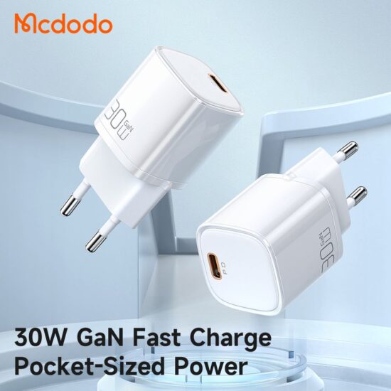 شارژر آداپتور دیواری مینی 30 وات مک دودو مدل MCDODO CH-008 GaN