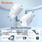 شارژر آداپتور دیواری مینی 30 وات مک دودو مدل MCDODO CH-008 GaN