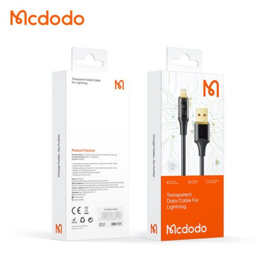 کابل شارژ لایتنینگ 3 آمپر مک دودو مدل MCDODO CA-2082 طول 1.8متر