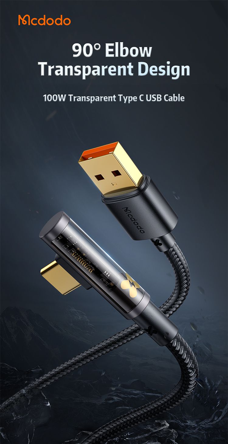 کابل شارژ USB به تایپ سی 100 واتی مک دودو مدل MCDODO CA-338 - جانبی360