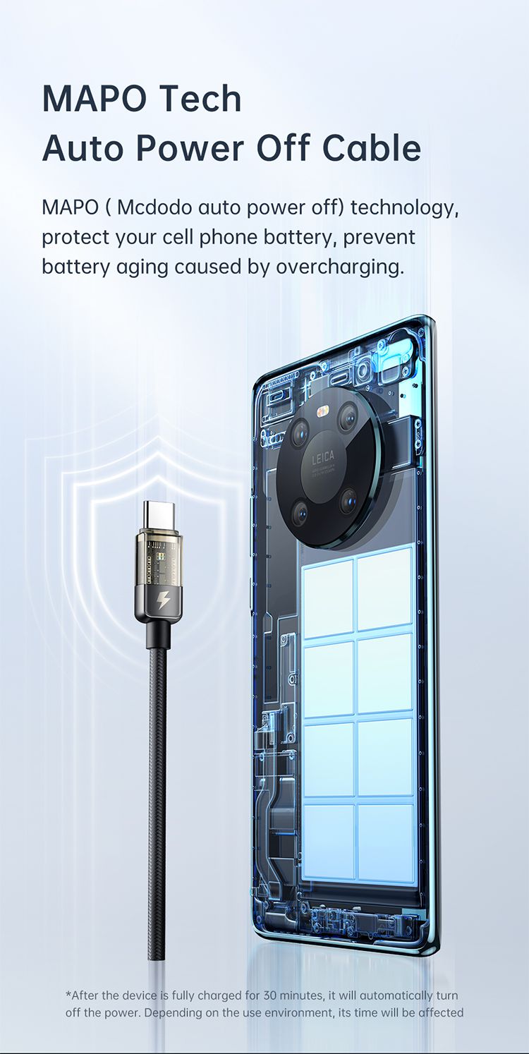 کابل شارژ هوشمند USB به تایپ سی 100 واتی مک دودو مدل MCDODO CA-315 - جانبی360