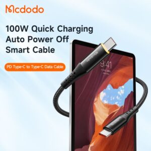 کابل شارژ قطع کن دار تایپ سی به تایپ سی 100 واتی مک دودو مدل MCDODO CA-3461 طول 1.8متر