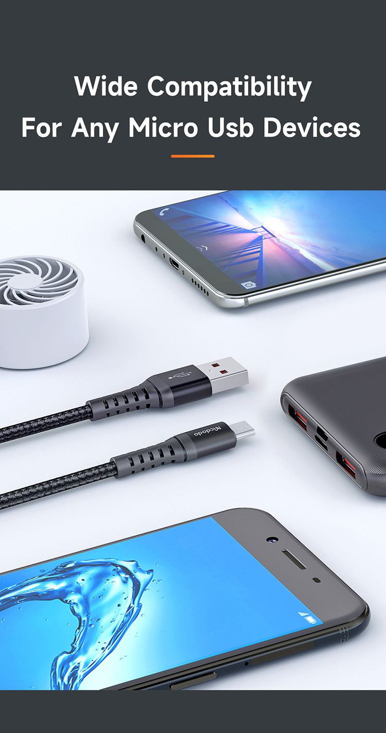 کابل شارژ سریع USB به میکرو مک دودو مدل MCDODO CA-2281 | جانبی 360