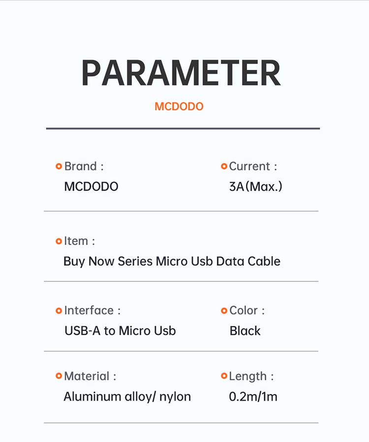 کابل شارژ سریع USB به میکرو مک دودو مدل MCDODO CA-2281 | جانبی 360