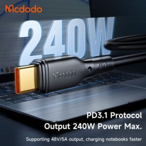 کابل شارژ سریع تایپ سی به تایپ سی 240 واتی مک دودو مدل MCDODO CA-3311 طول 2متر