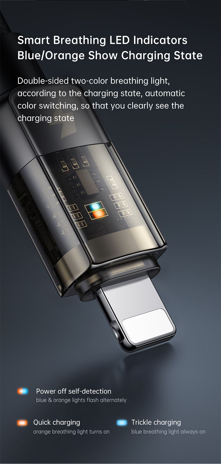 کابل شارژ هوشمند لایتنینگ 3 آمپر مک دودو مدل MCDODO CA-314 | جانبی 360