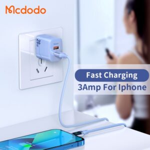 کابل شارژ سریع 3 آمپر لایتنینگ مک دودو مدل MCDODO CA-191 دارای نمایشگر دیجیتال 1.2 متر