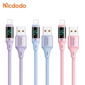 کابل شارژ سریع 3 آمپر لایتنینگ مک دودو مدل MCDODO CA-191 دارای نمایشگر دیجیتال 1.2 متر