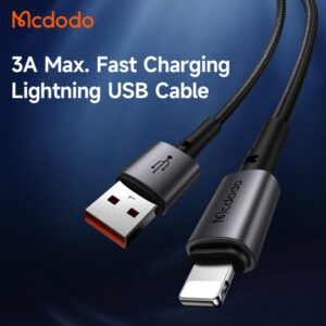 کابل شارژ سریع لایتنینگ 3 آمپر مک دودو مدل MCDODO CA-3581 طول 1.8متر