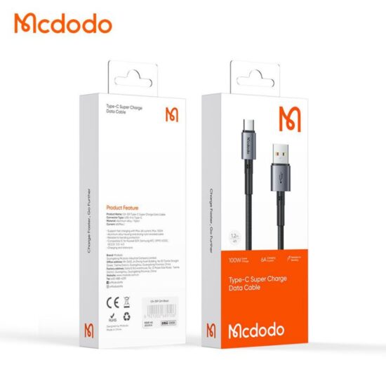 کابل شارژ فوق سریع USB به تایپ سی 100 واتی مک دودو مدل MCDODO CA-3590 طول 1.2متر