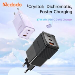 شارژر آداپتور دیواری مینی 3 پورت 67 وات مک دودو مدل MCDODO CH-150 GAN5