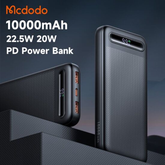 پاوربانک 22.5 وات ظرفیت 10000 مک دودو مدل MCDODO MC-388 بهمراه کابل شارژ