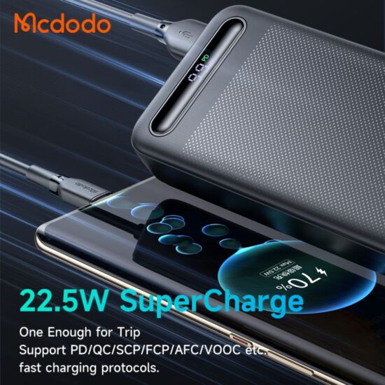 پاوربانک 22.5 وات ظرفیت 20000 مک دودو مدل MCDODO MC-389 بهمراه کابل شارژ