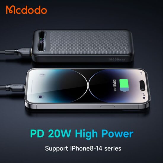 پاوربانک 22.5 وات ظرفیت 10000 مک دودو مدل MCDODO MC-388 بهمراه کابل شارژ