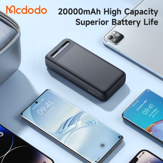 پاوربانک 22.5 وات ظرفیت 20000 مک دودو مدل MCDODO MC-389 بهمراه کابل شارژ