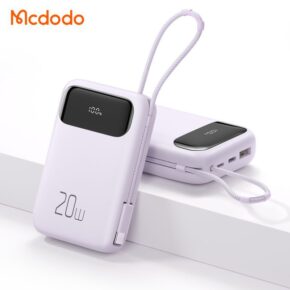 پاوربانک 20 وات ظرفیت 10000 مک دودو مدل MCDODO MC-324 با کابل متصل تایپ سی