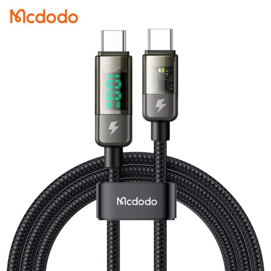 کابل شارژ قطع کن اتومات 100 وات تایپ سی به تایپ سی مک دودو مدل MCDODO CA-3611 نمایشگر دیجیتال طول 1.8متر