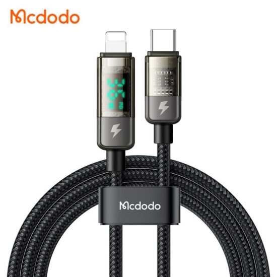 کابل شارژ هوشمند تایپ سی به لایتنینگ 36 واتی مک دودو مدل MCDODO CA-3601 نمایشگر دیجیتال 1.8متر