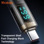 کابل شارژ قطع کن اتومات 100 وات USB به تایپ سی مک دودو مدل MCDODO CA-3630 نمایشگر دیجیتال طول 1.2متر
