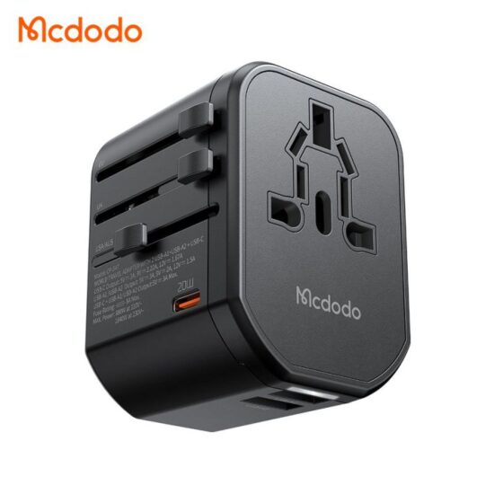 آداپتور شارژ سریع 20وات و تبدیل پریز همه کاره مسافرتی مک دودو مدل MCDODO CP-3471