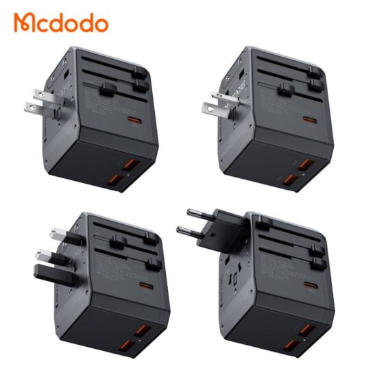 آداپتور شارژ سریع 33وات و تبدیل پریز همه کاره مسافرتی مک دودو مدل MCDODO CP-4290