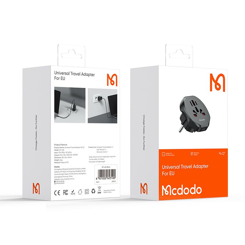 مبدل برق 3 به 2 همه کاره مسافرتی مک دودو مدل MCDODO CP-4550 | جانبی360
