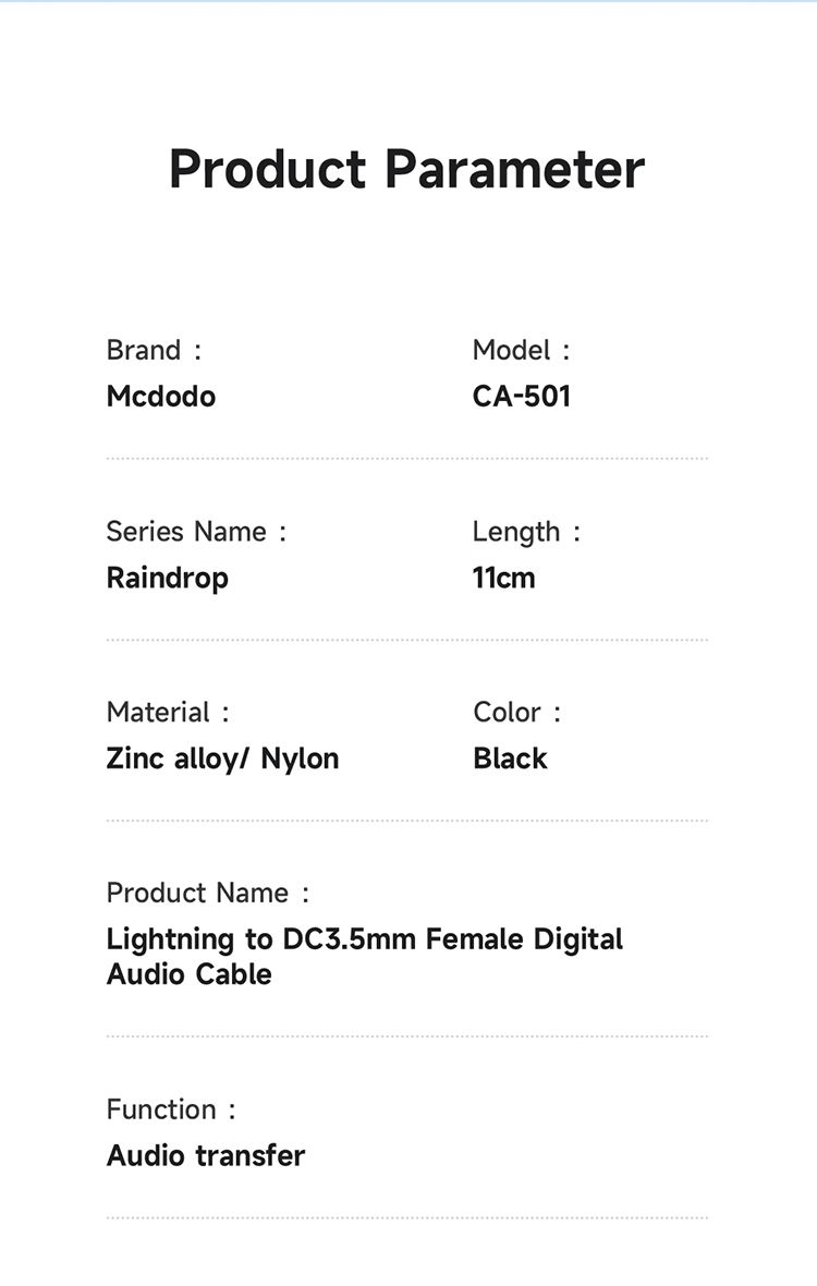 تبدیل لایتنینگ به جک 3.5 میلیمتری AUX مک دودو مدل MCDODO CA-5010 ساپورت میکروفون | جانبی360