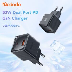 شارژر آداپتور دیواری 33 وات 2پورت مک دودو مدل MCDODO GaN PD CH-415