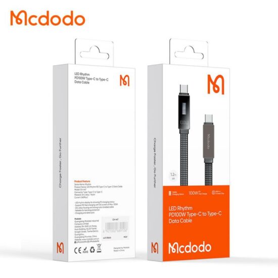 کابل شارژ سریع تایپ سی به تایپ سی 100 وات مک دودو مدل MCDODO CA-4470 طول 1.2متر