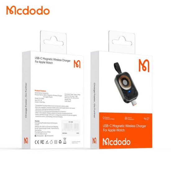 شارژر مگنتی پرتابل اپل واچ برند مک دودو مدل MCDODO CH-2062 سازگار با کلیه سری های اپل واچ